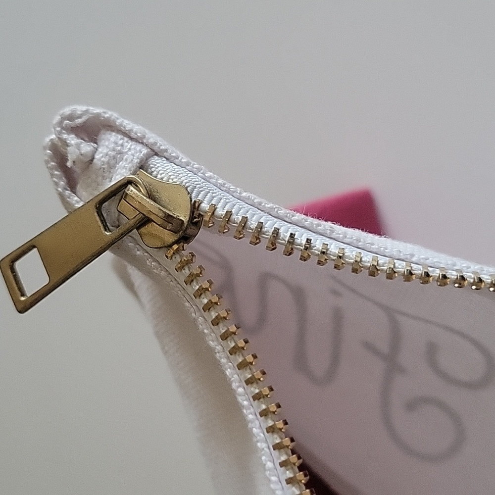 Pink and White Zipper Pouch ADD To A BUNDLE - Picture 6 of 7